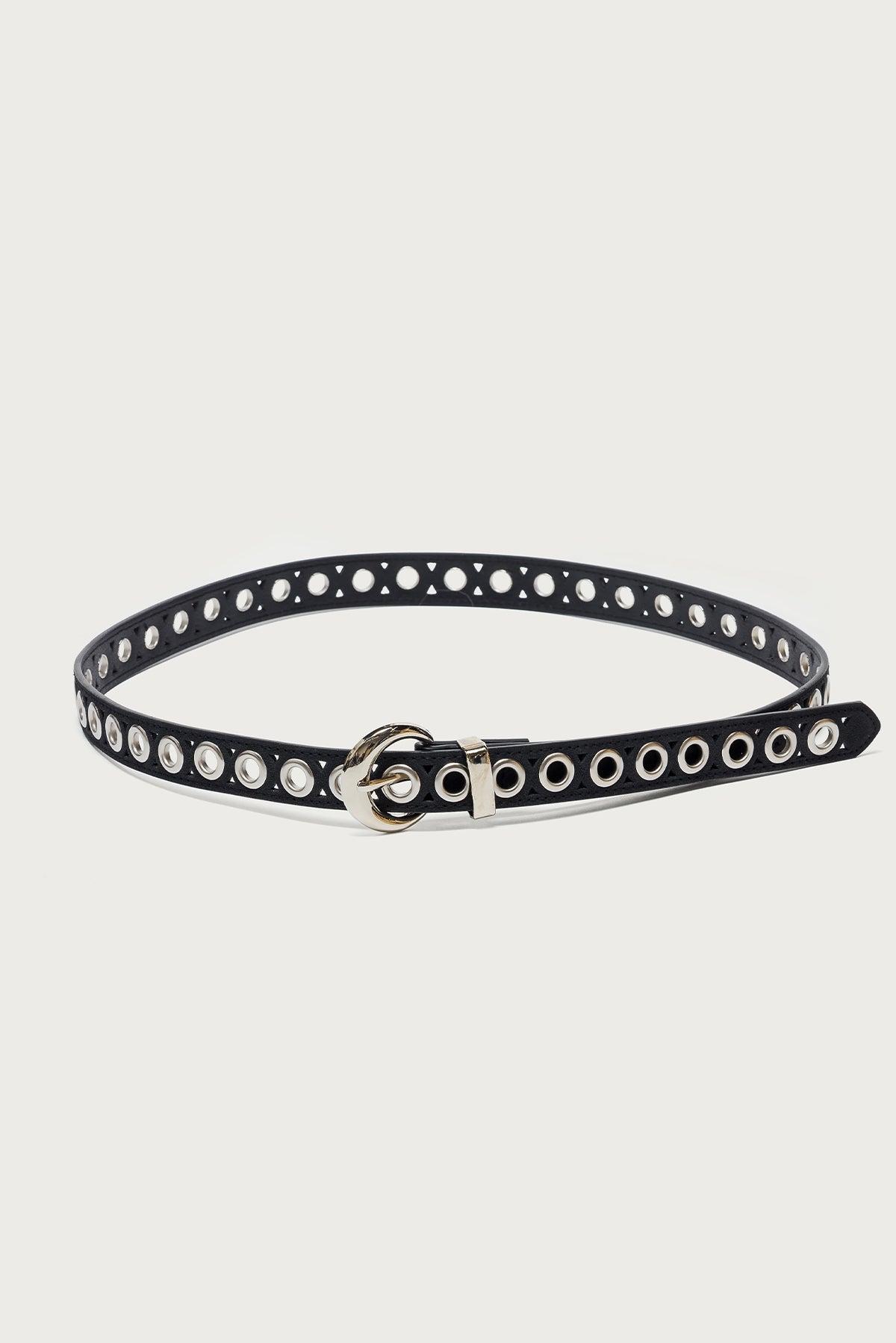 Grommet Faux Leather Belt