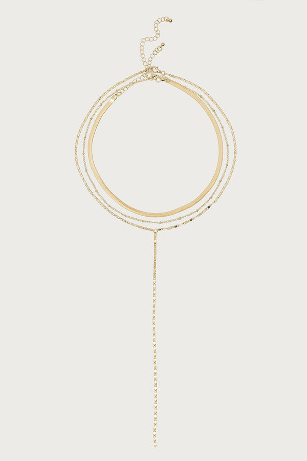 Golden Girl Layered Cascading Chain Necklace
