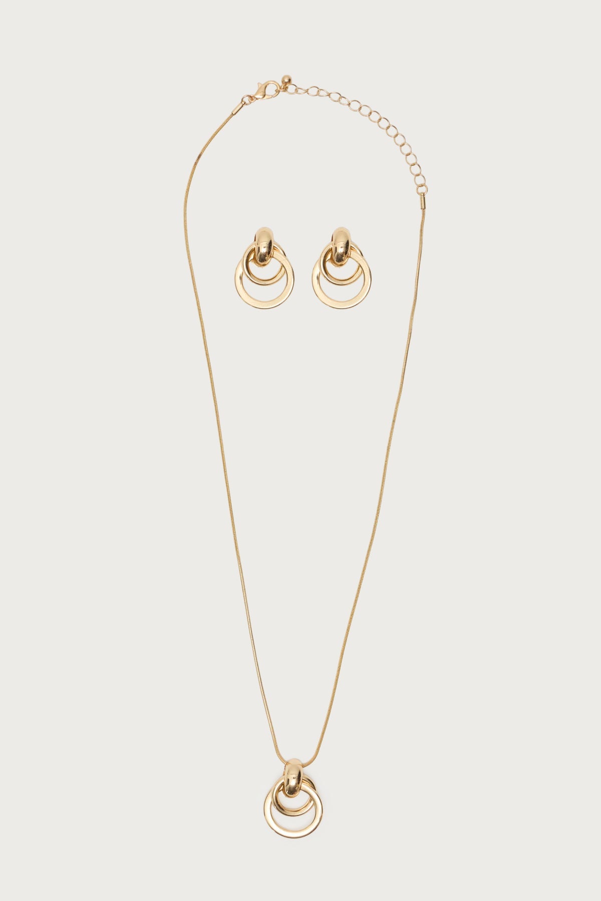 Paired Hoops Necklace & Earrings Set