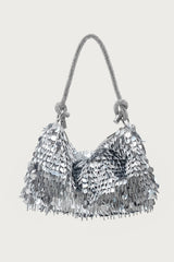 Knotted Rhinestone Stud & Sequin Bag