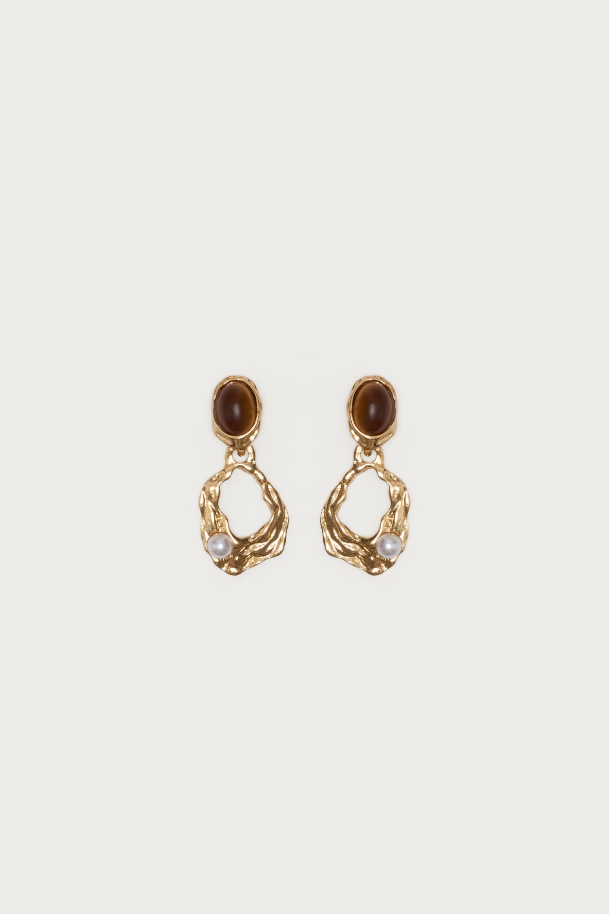 Faux Tiger Eye Abstract Earrings
