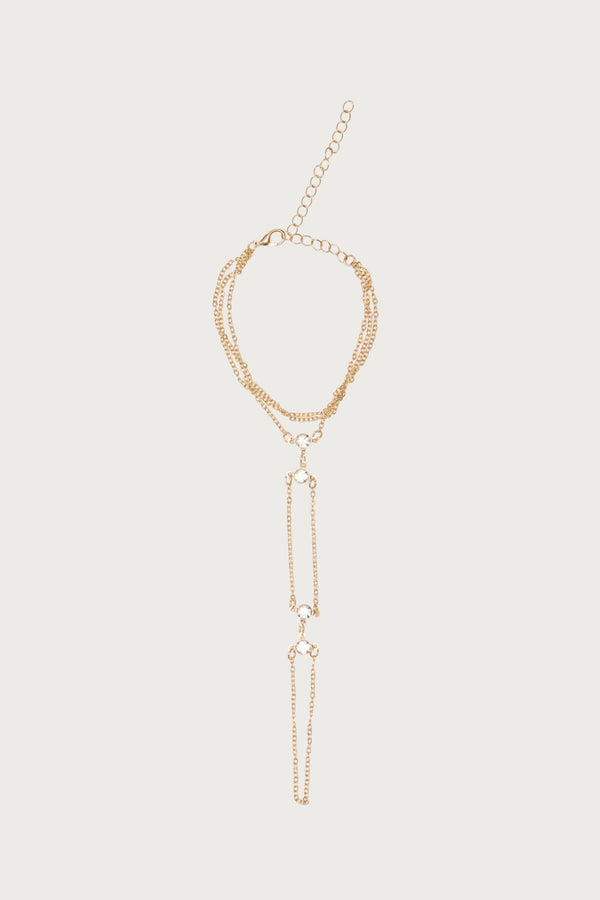 Rhinestone Layered Hand Chain