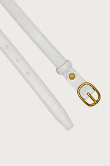 Oval Buckle Faux Leather Belt