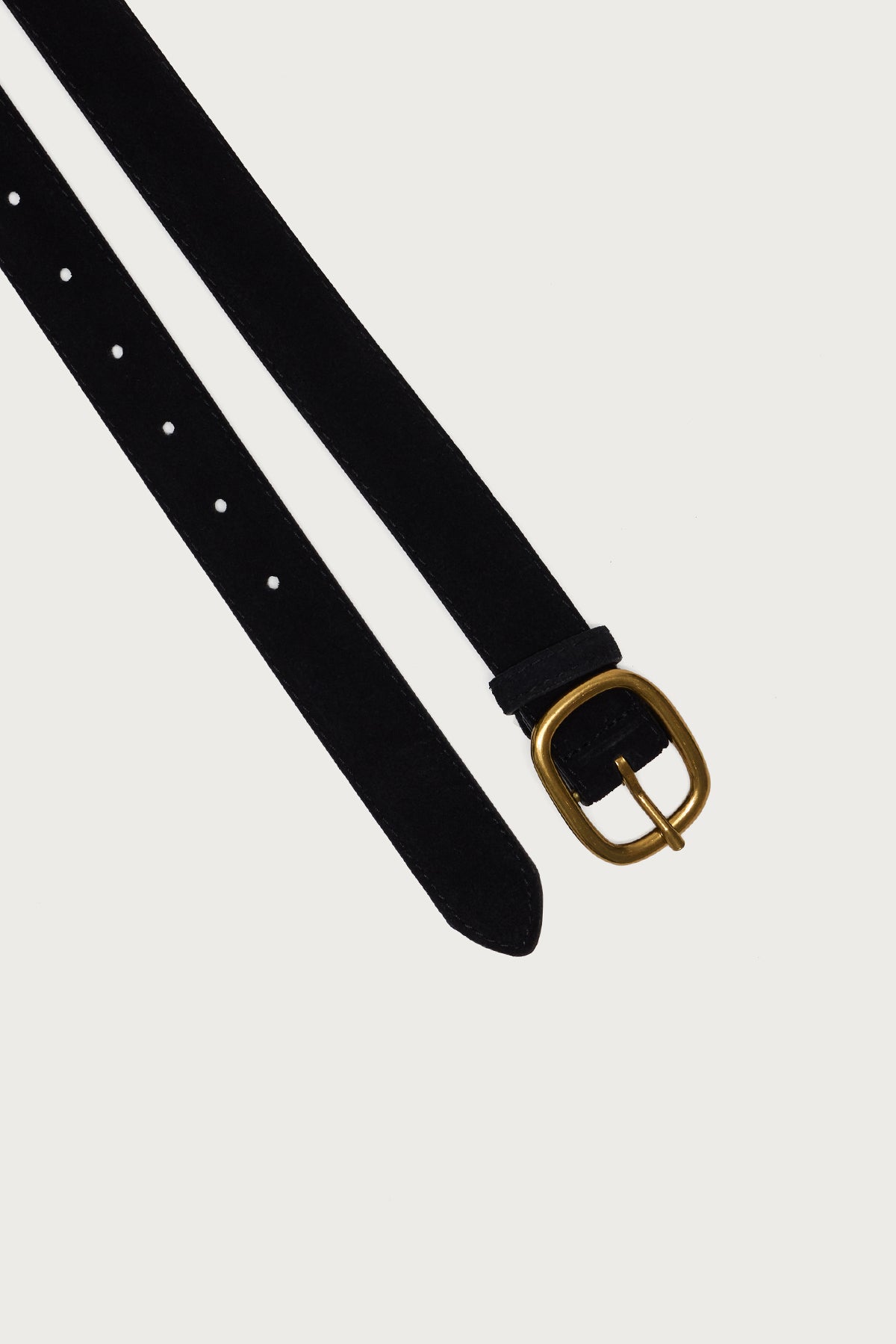 Oval Buckle Faux Suede Belt