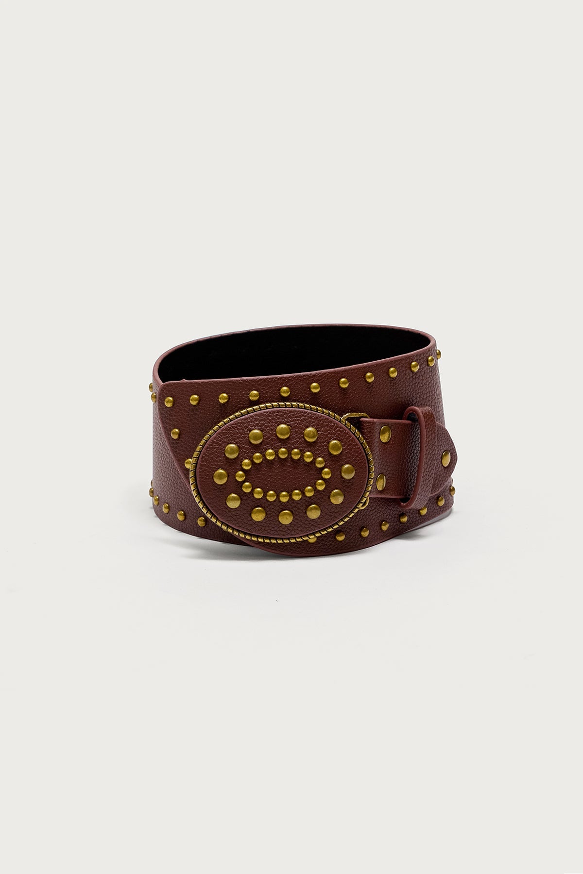 Studded Faux Leather Western Belt