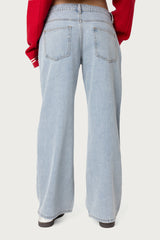 Petite Raelynn Washed Low Rise Baggy Jeans