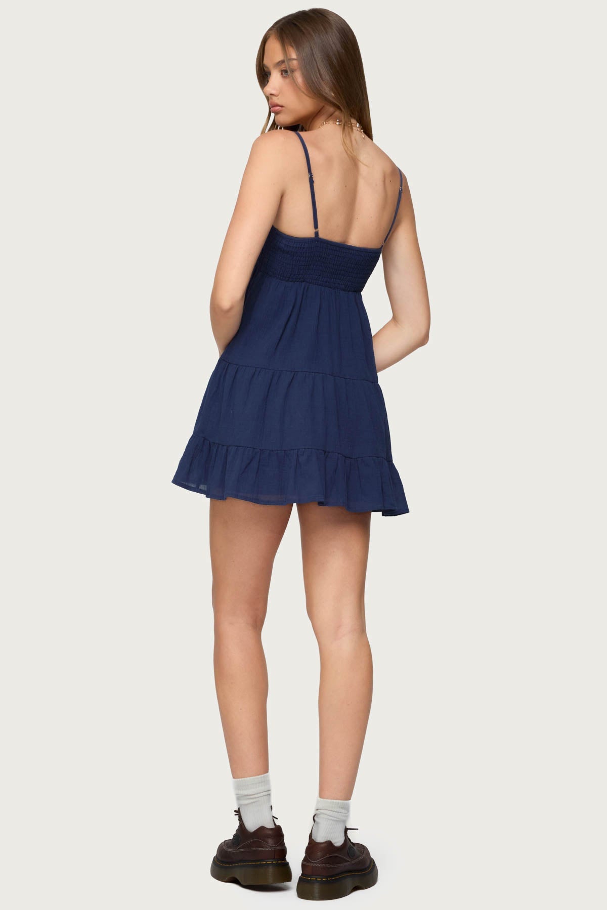 Calley Scrunchy Tiered Mini Dress