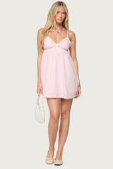 Danira Pinstripe Babydoll Mini Dress