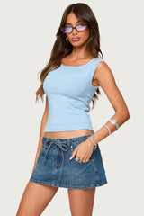 Jarah Pointelle Knit Boat Neck Top