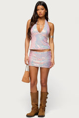 Kaelyn Sequin Mini Skort