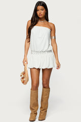 Layton Studded Strapless Bubble Mini Dress