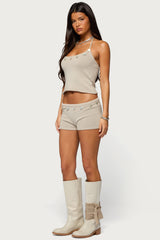 Nicca Iridescent Knit Halter Top