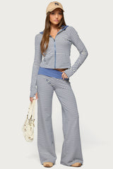 Meggy Striped Foldover Trousers