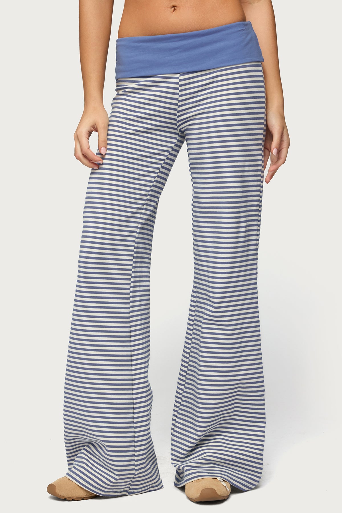 Meggy Striped Foldover Trousers