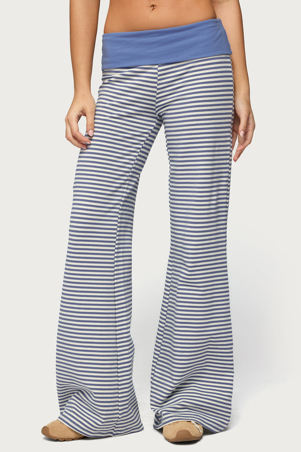 Meggy Striped Foldover Trousers