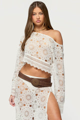 Milana Sheer Lace Off Shoulder Top