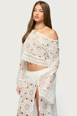 Milana Sheer Lace Off Shoulder Top