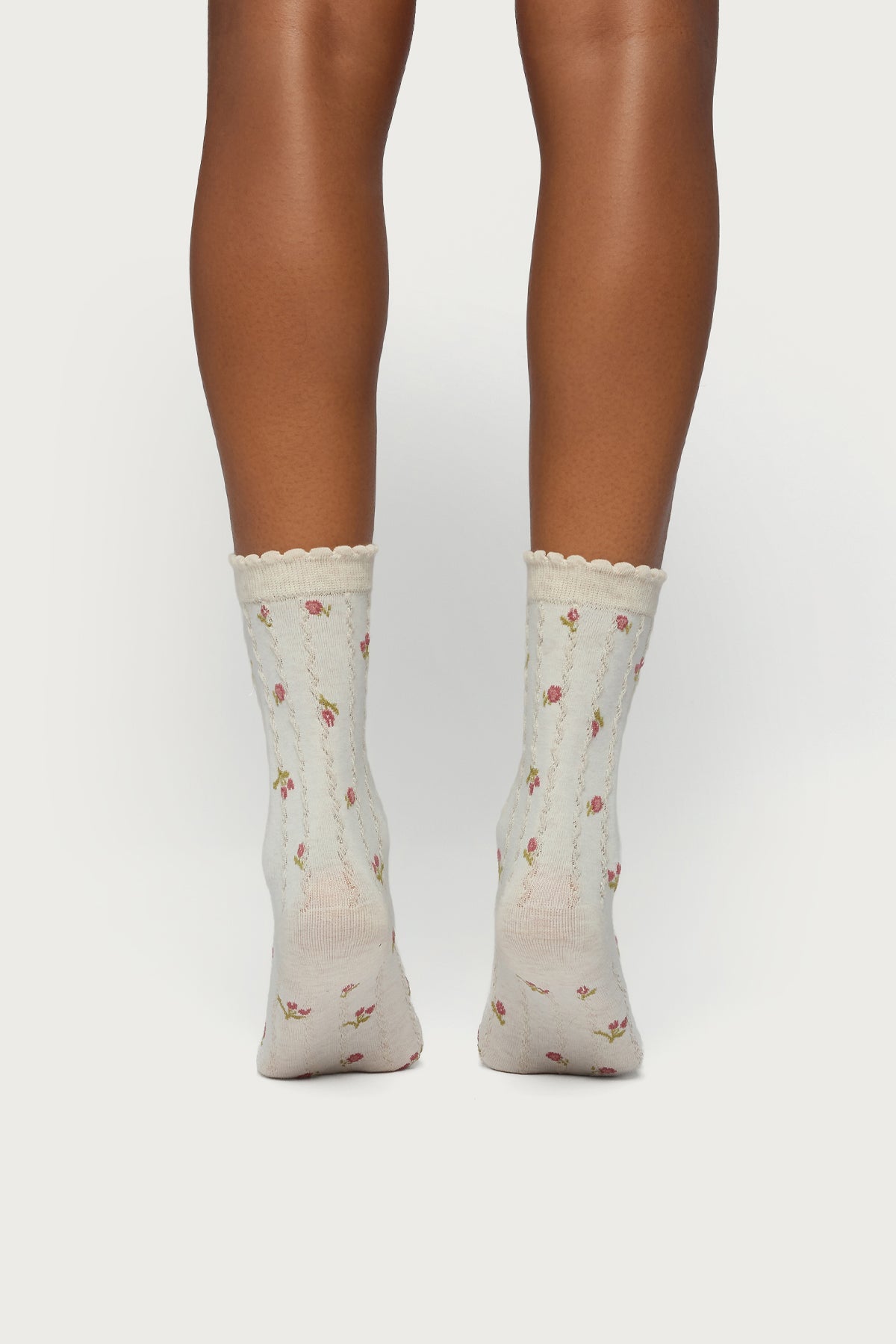 Embroidered Rose Socks