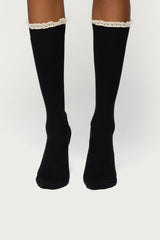 Lacey Ruffle Knee High Socks