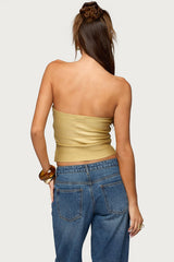 Cecilea Metallic Knit Bandage Tube Top