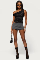 Off Shoulder Lace Polka Dot Top