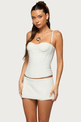 Alixa Pleated Detachable Straps Corset