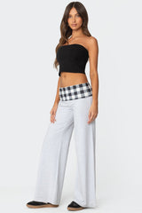 Beth Gingham Fold Over Trousers