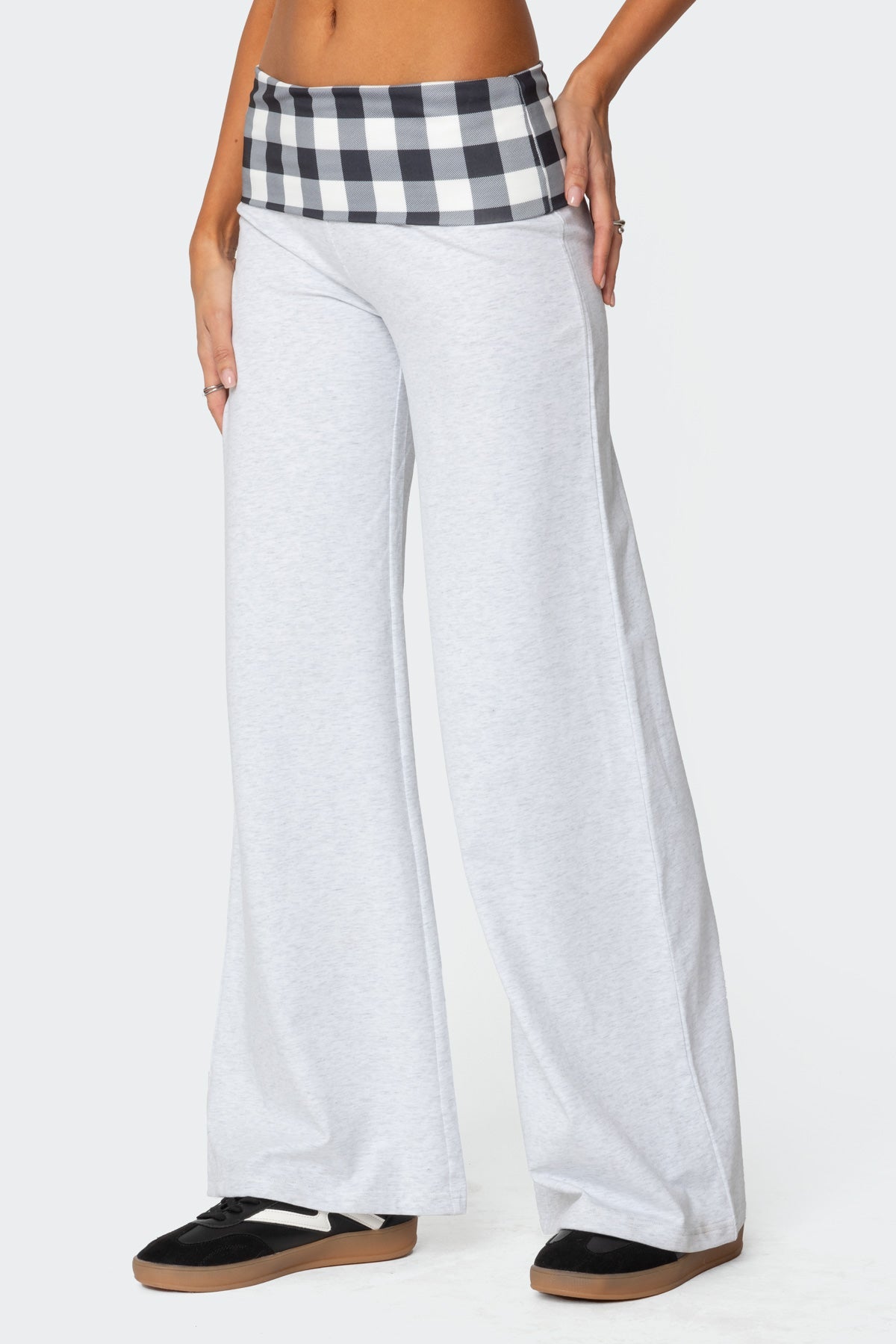 Beth Gingham Fold Over Trousers