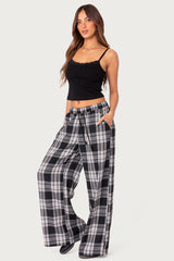 Lounge Around Plaid Wide Leg Trousers