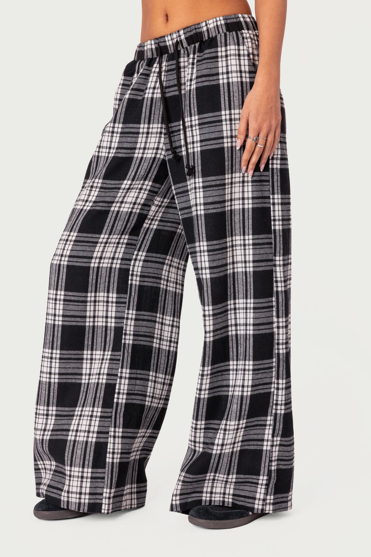 Lounge Around Plaid Wide Leg Trousers