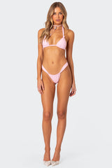 Gingham Knotted Bikini Top