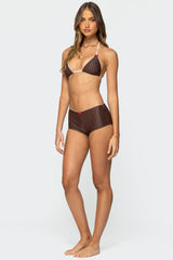 Pinstripe Boyshort Bikini Bottom