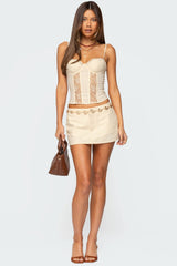 Avena Linen Look Lacey Corset