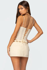 Avena Linen Look Lacey Corset