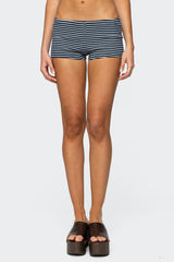 Reagan Striped Ribbed Micro Shorts