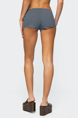 Reagan Striped Ribbed Micro Shorts