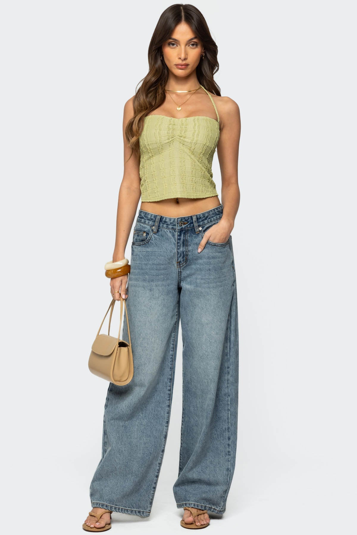 Galya Textured Halter Top