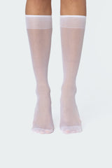 Sheer Mesh Knee High Socks