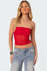 Celestia Sheer Mesh Tube Top