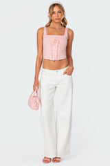 Bow Pocket Low Rise Baggy Jeans