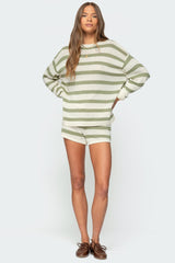 Amaris Striped Knit Shorts