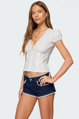 Antonella Cotton Button Up Top