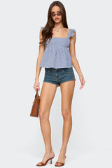 Jenson Backless Gingham Top