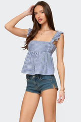 Jenson Backless Gingham Top