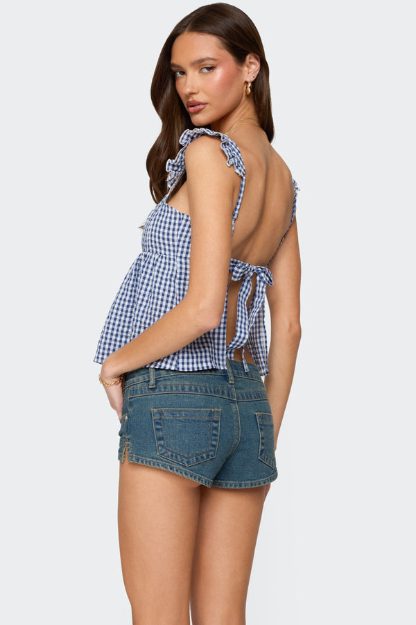 Jenson Backless Gingham Top