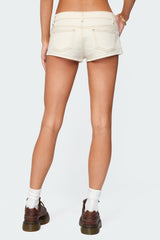 Hearts Low Rise Micro Denim Shorts