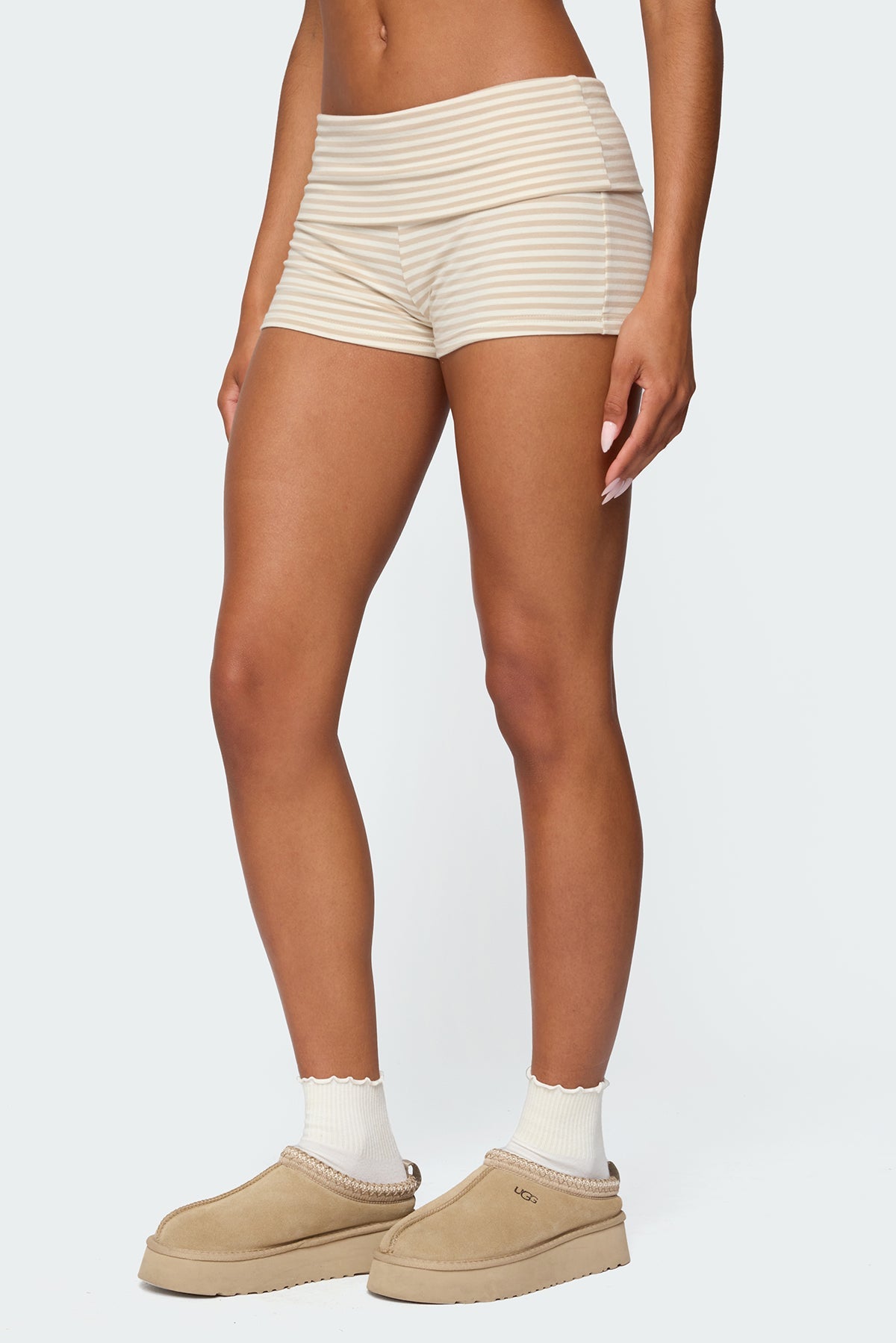 Kodi Striped Fold Over Shorts