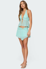 Sea Star Asymmetric Chiffon Mini Skirt