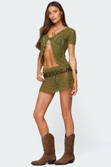 Mabelle Crochet Mini Skirt