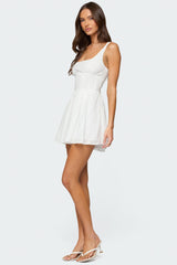 Reina Embroidered Cotton Mini Dress